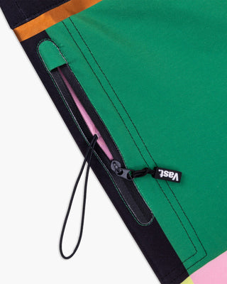 Vast. Men's Color Blocks 4 Copper Boardshort - Green Multi