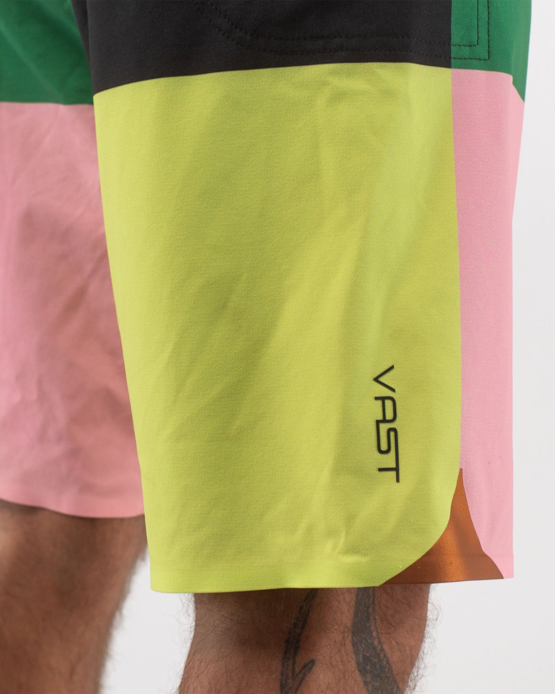 Vast. Men's Color Blocks 4 Copper Boardshort - Green Multi