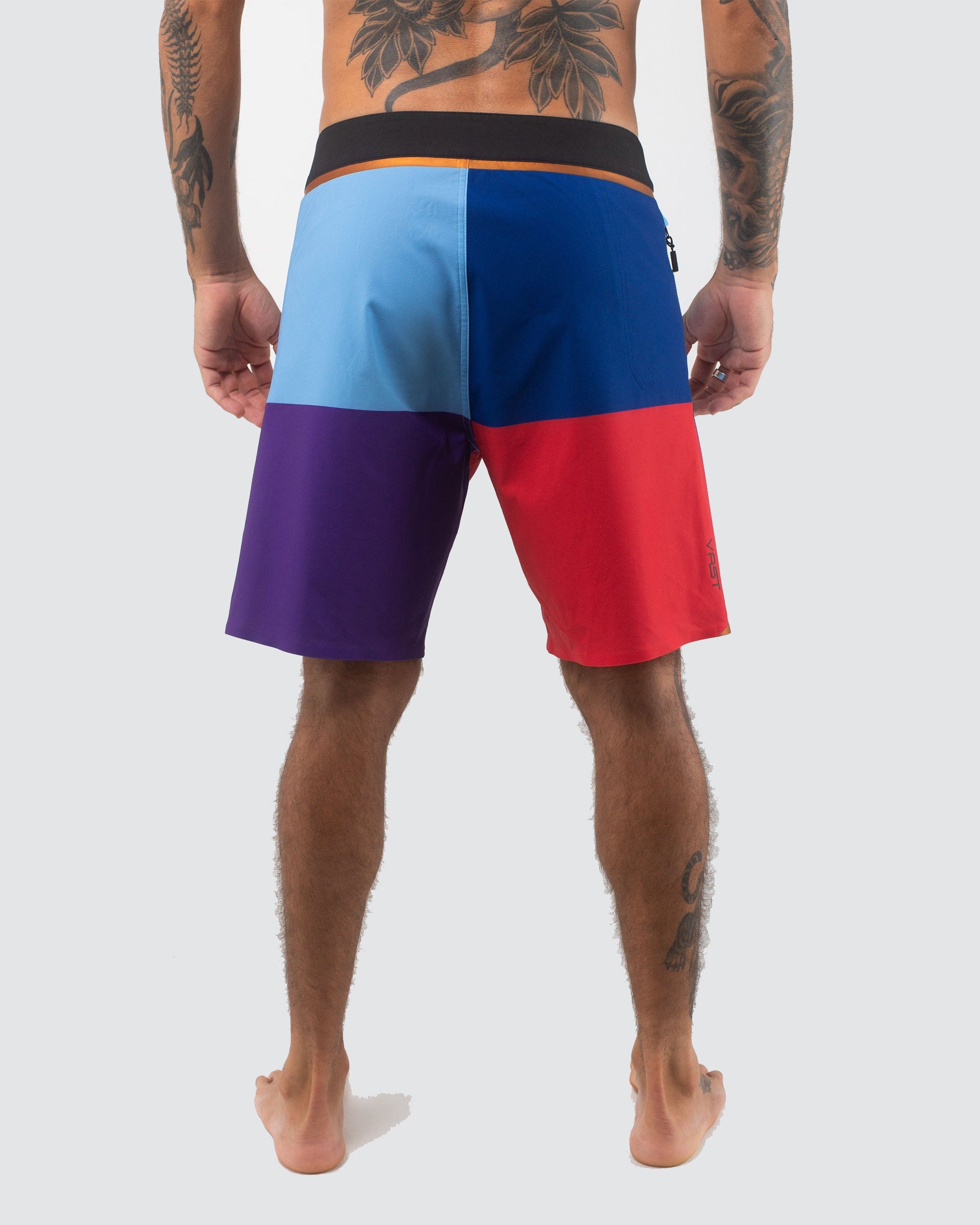 Vast. Men's Color Blocks 4 Copper Boardshort - Red Multi