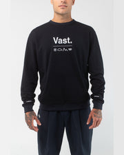 Vast. Men's Elements Lightweight Pullover Crewneck Sweatshirt - Black
