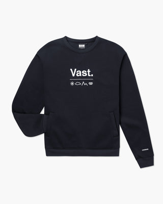 Vast. Men's Elements Lightweight Pullover Crewneck Sweatshirt - Black