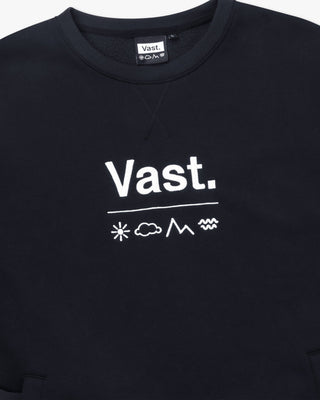 Vast. Men's Elements Lightweight Pullover Crewneck Sweatshirt - Black