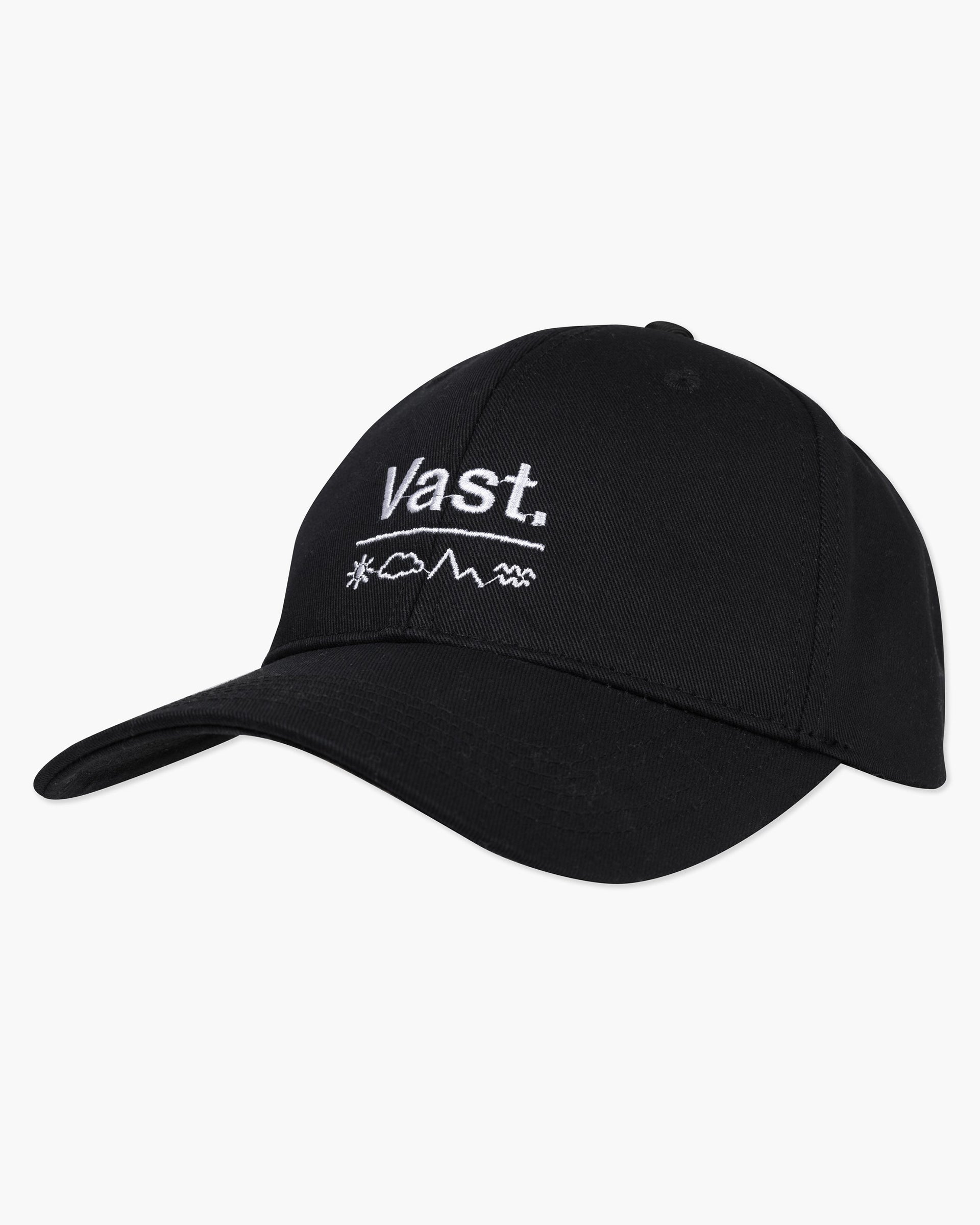 Vast. Elements 6 Panel Flat Bill - Black