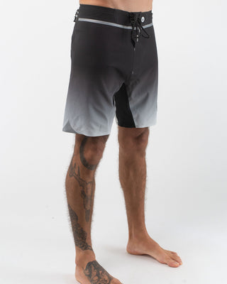 Vast. Men's Fade to Dark Titanium Boardshort - Black/White