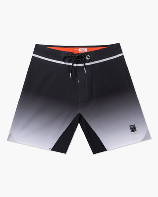 Vast. Men's Fade to Dark Titanium Boardshort - Black/White