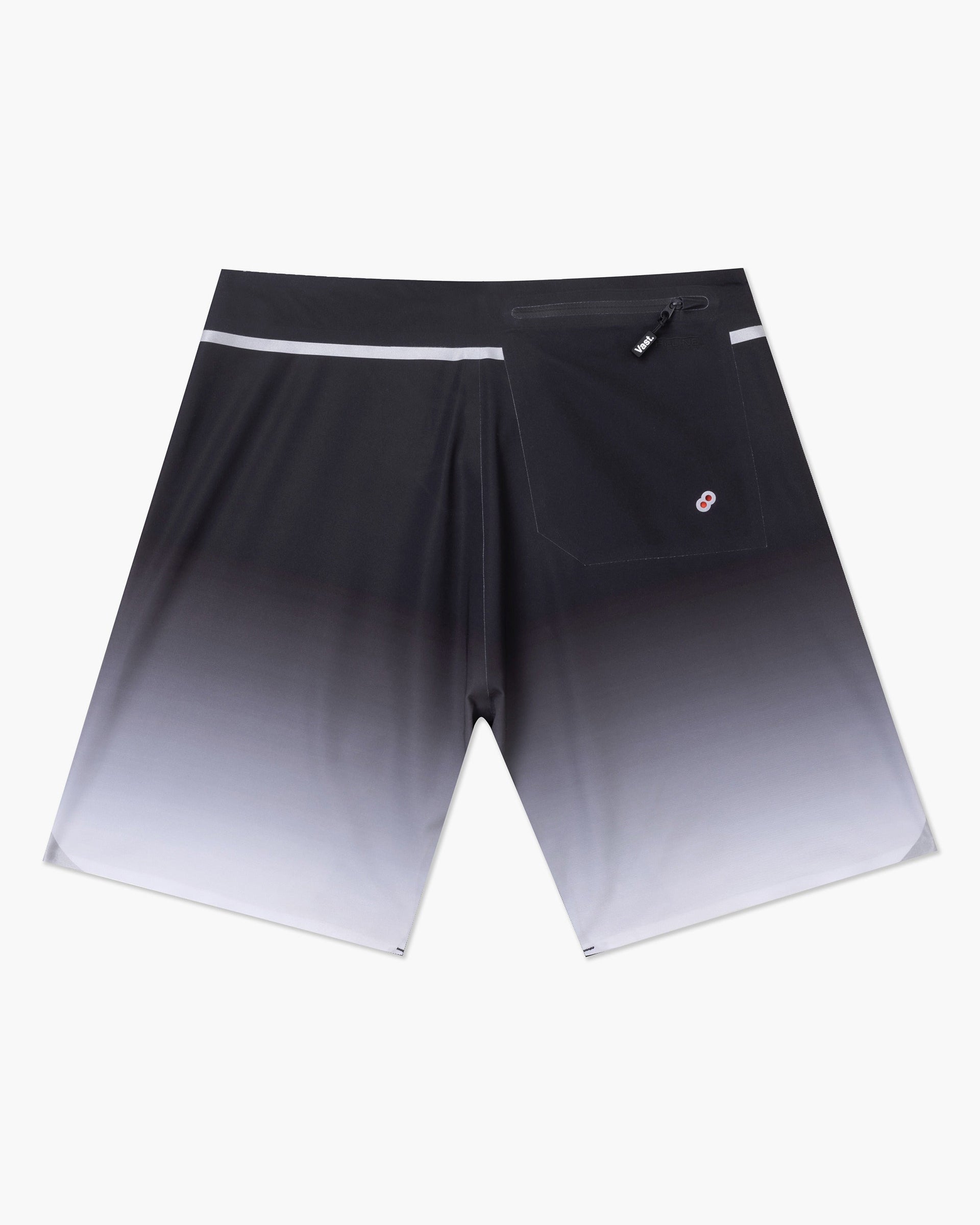 Vast. Men's Fade to Dark Titanium Boardshort - Black/White