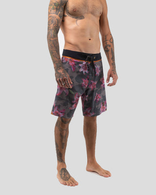 Vast. Men's Floral Blend Camo Copper Boardshort - Camo
