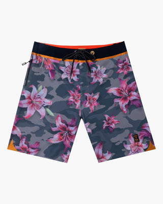 Vast. Men's Floral Blend Camo Copper Boardshort - Camo