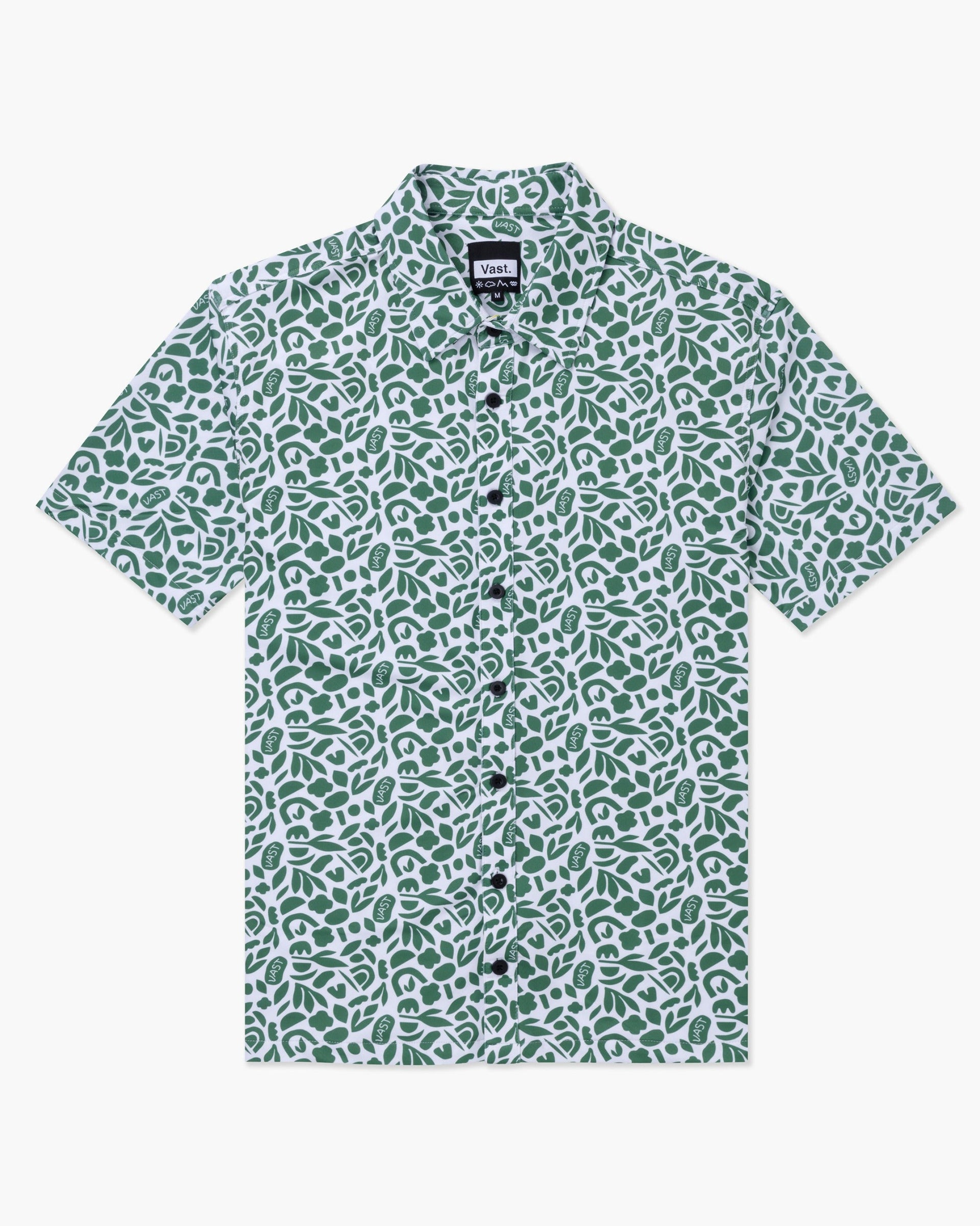 Vast. Foliage Button Up Shirt - Green
