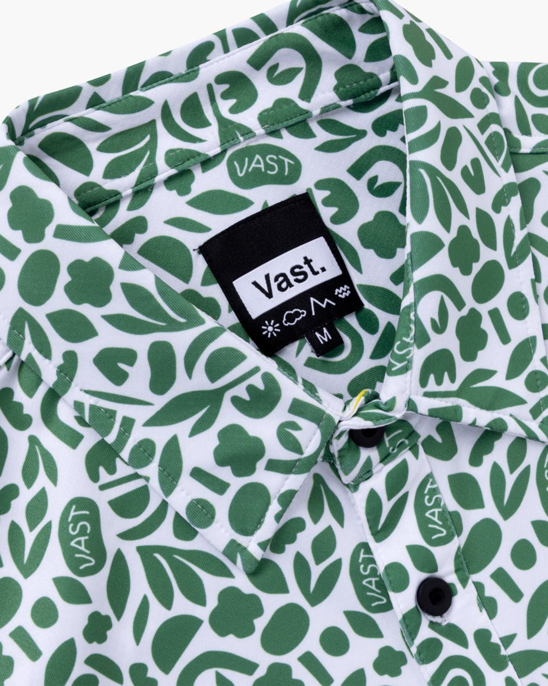 Vast. Foliage Button Up Shirt - Green