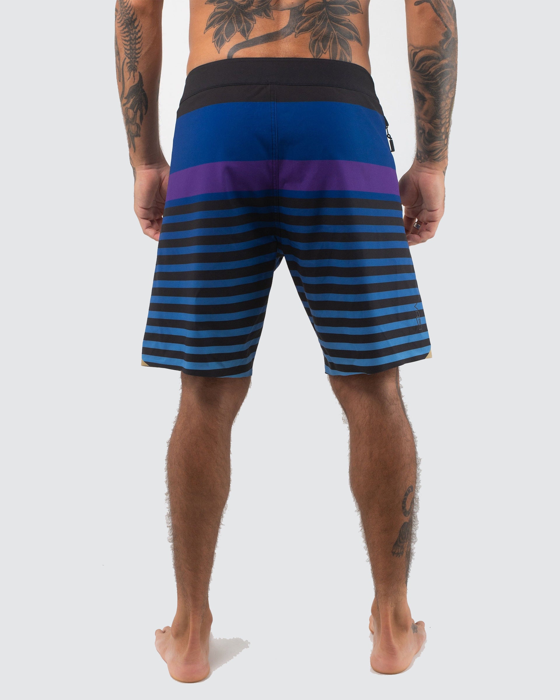 Vast. Men's Horie Stripes Gold Boardshort - Navy Multi