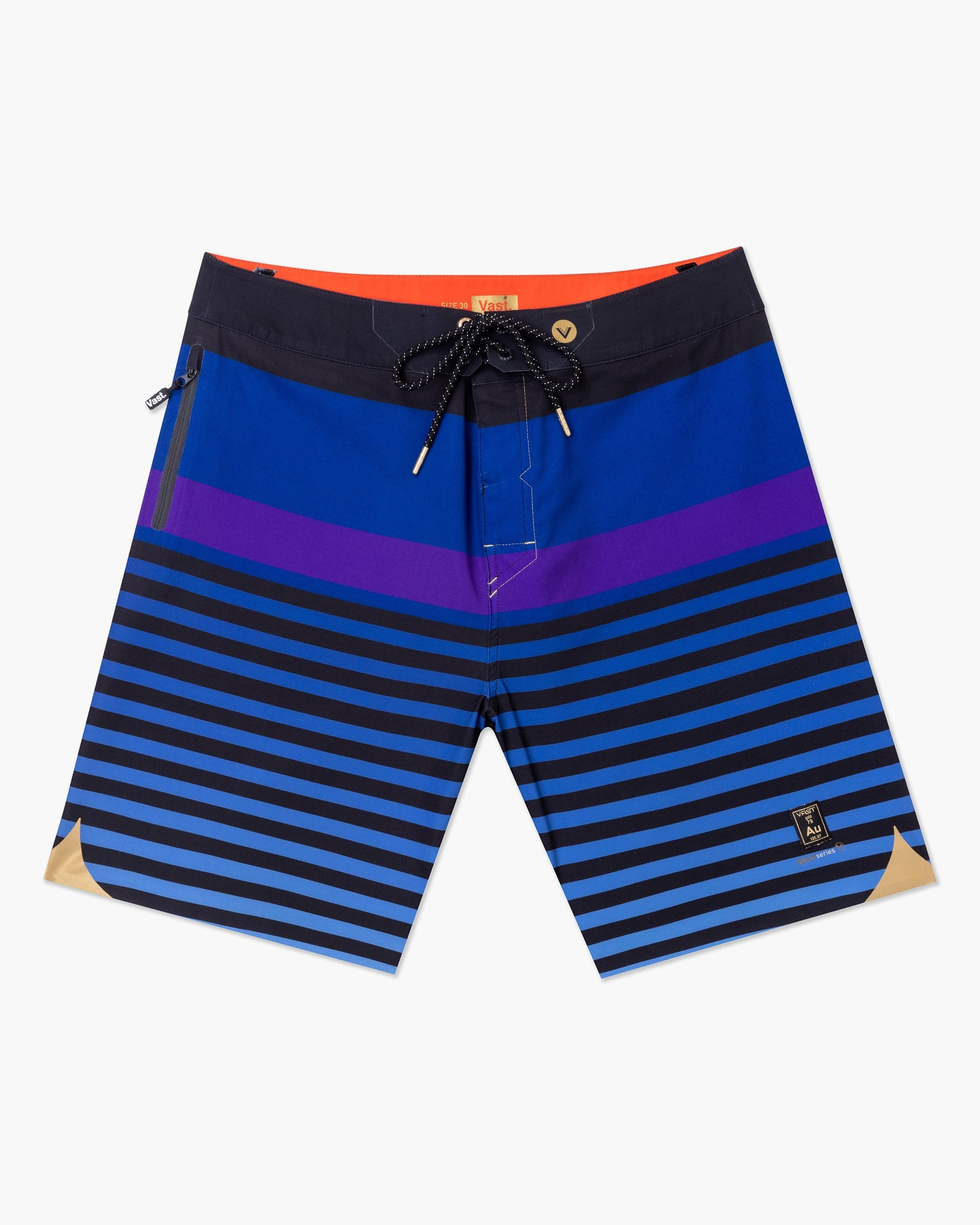 Vast. Men's Horie Stripes Gold Boardshort - Navy Multi