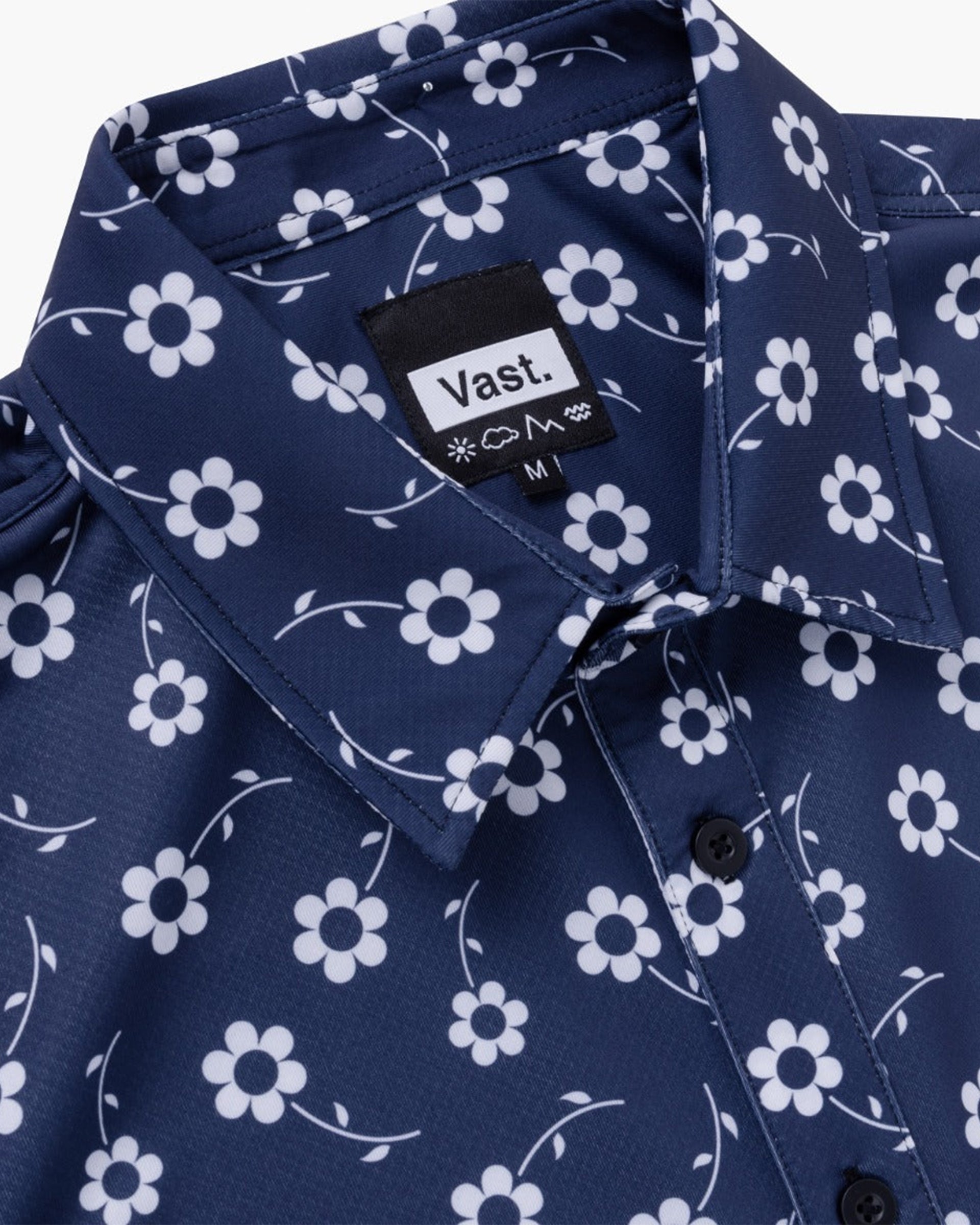 Vast. Positive Floral Button Up Shirt - Navy