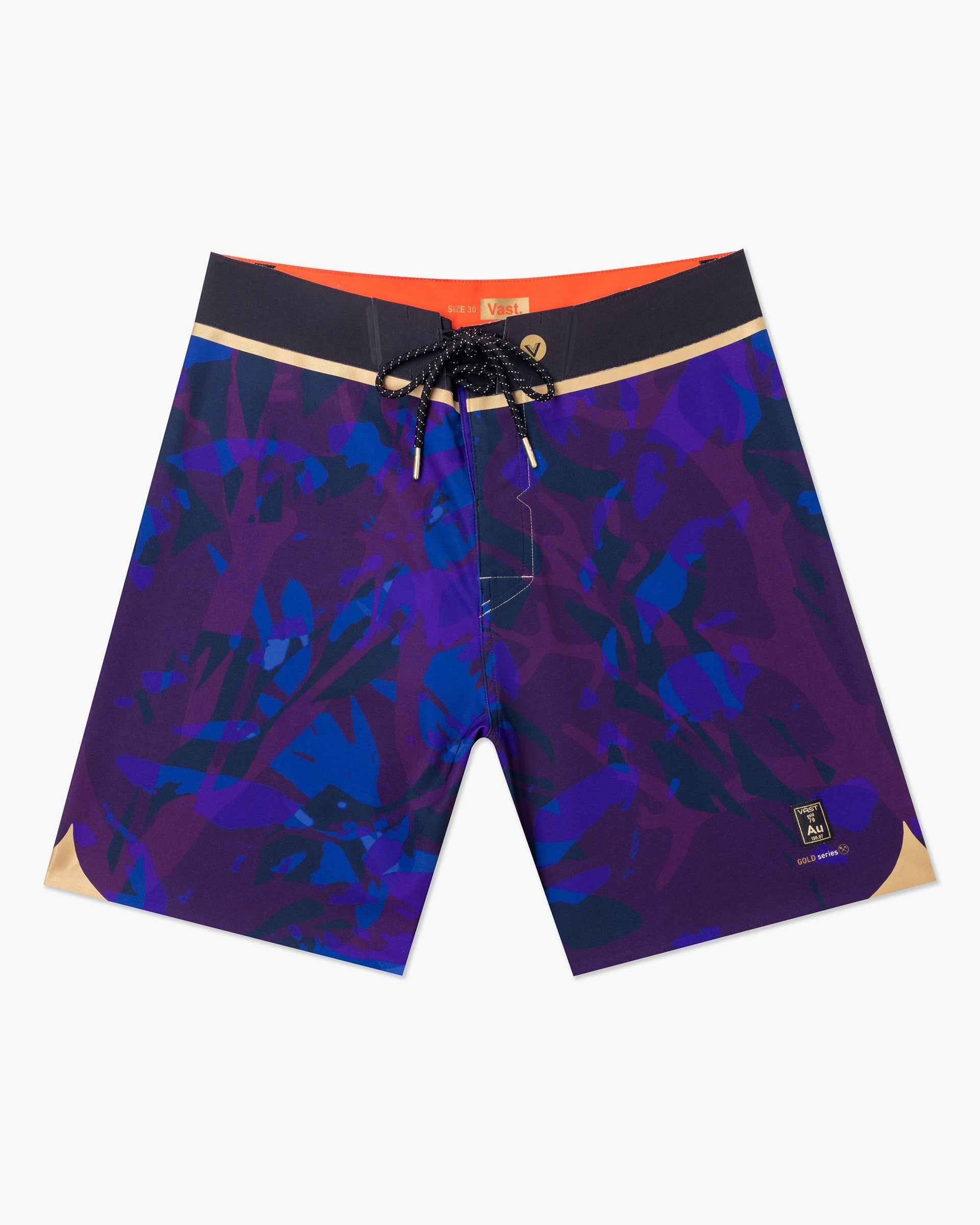 Vast. Men's Translucent Foliage Gold Boardshort - Navy Multi