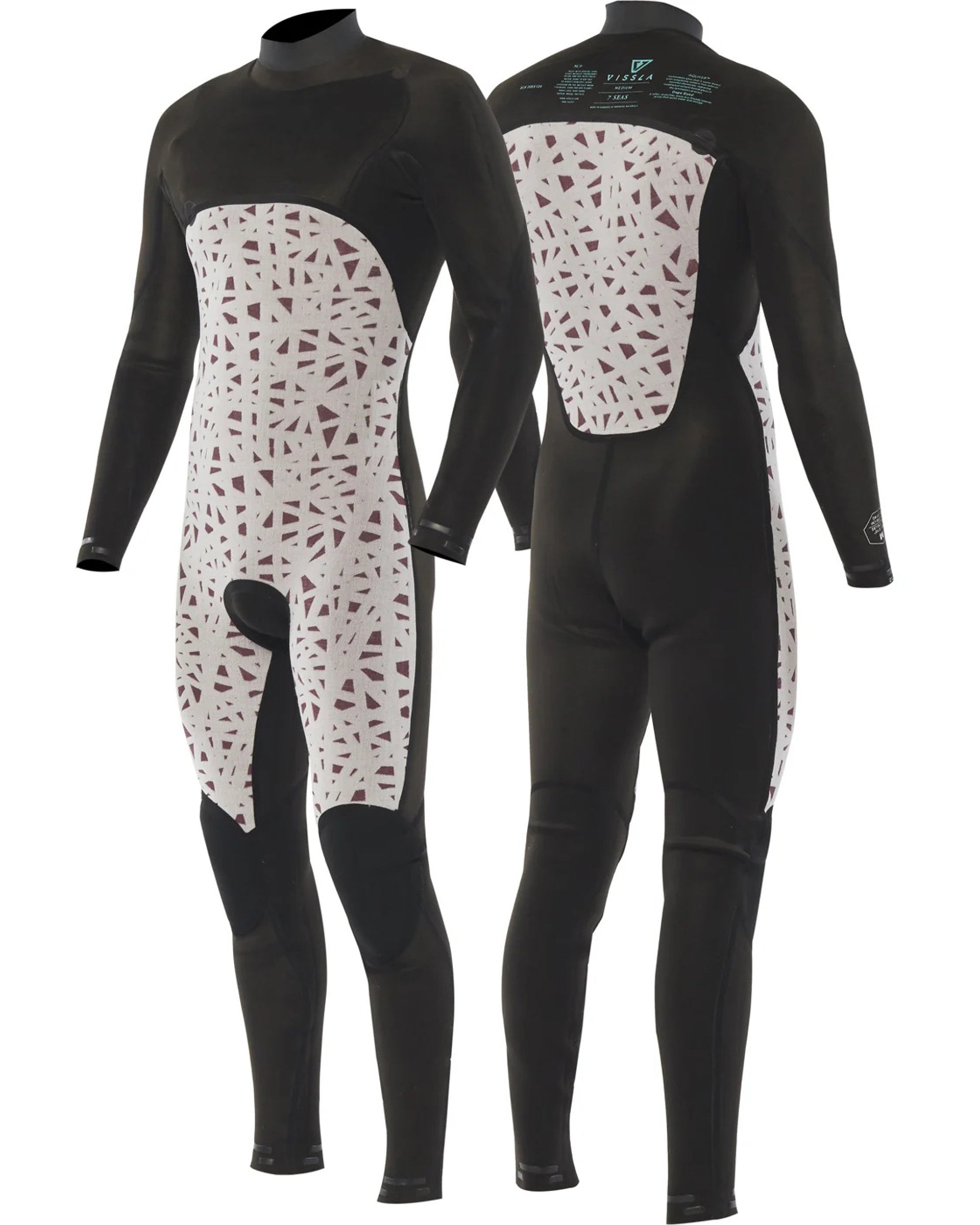 7 Seas 4-3 Full Chest Zip Wetsuit - Black