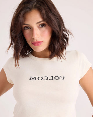 Volcom Women's Flip SIde 1991 Mid Tee - Vintage White
