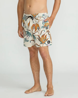 Volcom Lido Print 16" Trunks - Dirty White