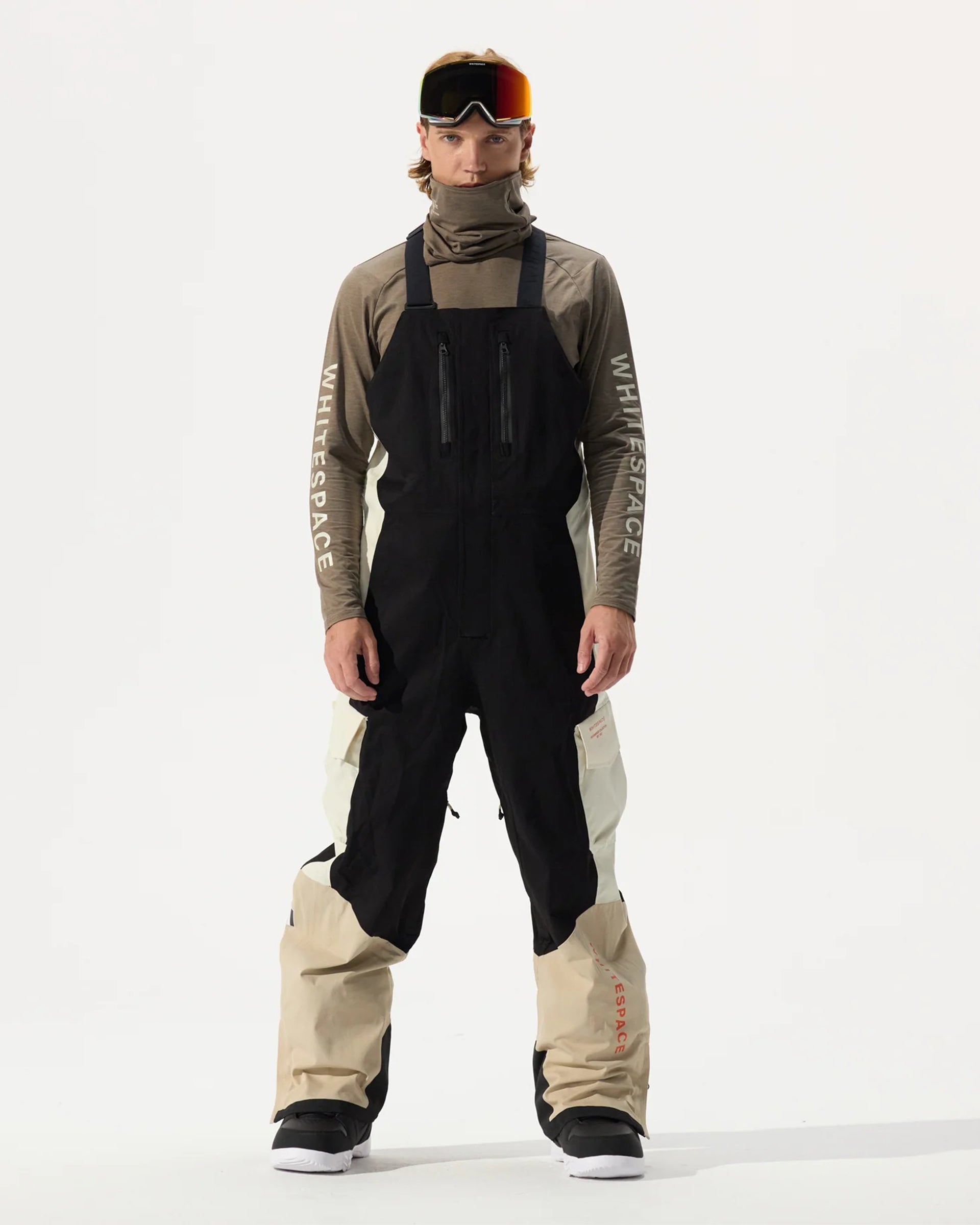 Whitespace 2L Insulated Cargo Bib Pant - Plaza Taupe/Black Onyx/Bone