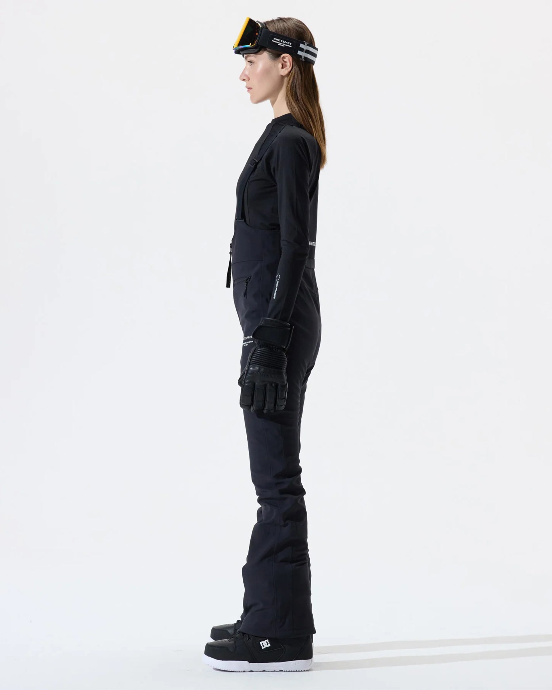 Whitespace Women's High Waisted Riding Bib - Black Onyx