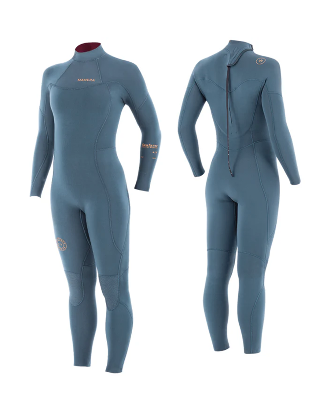 Manera Women's Seafarer Steamer 4/3mm Back Zip Fullsuit Wetsuit - Pewter 