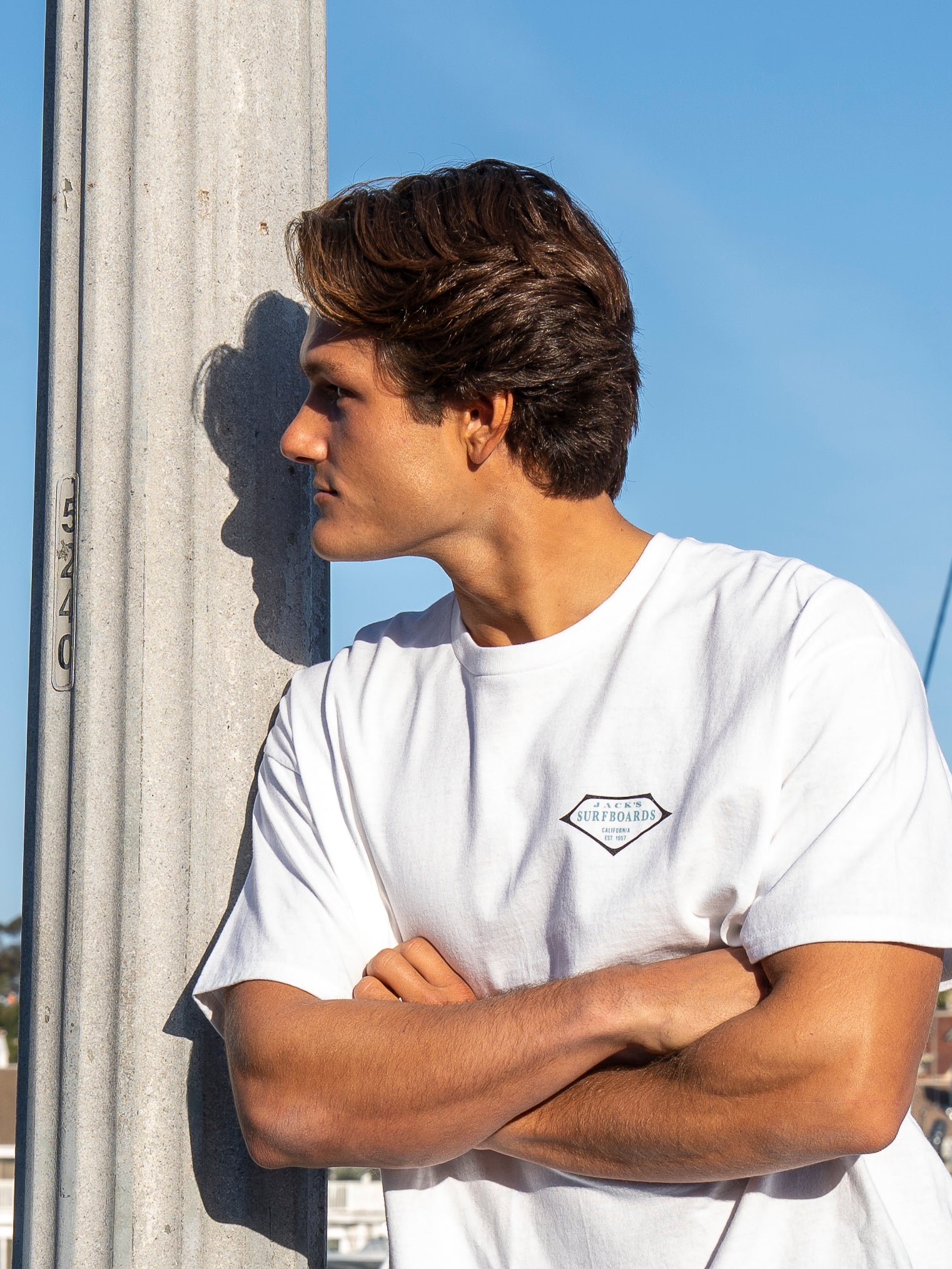 Jack's Surfboards Retro Lam Classic Fit Short Sleeve T-Shirt - White