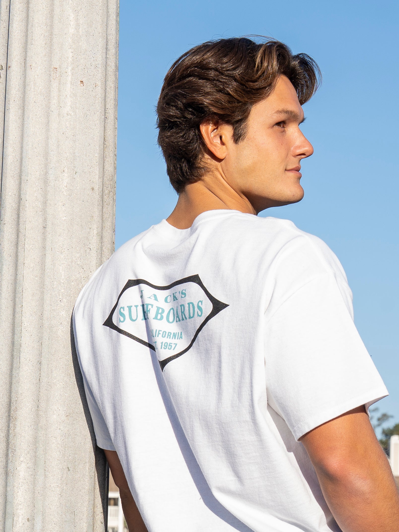 Jack's Surfboards Retro Lam Classic Fit Short Sleeve T-Shirt - White