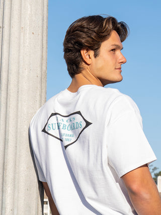 Jack's Surfboards Retro Lam Classic Fit Short Sleeve T-Shirt - White