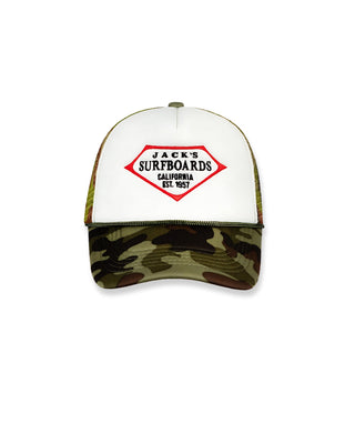 Trucker II Embroidered Hat - Camo/White