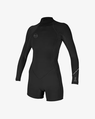 Women's Bahia 2/1mm Back Zip Long Sleeve Springsuit - Black/Black/Black