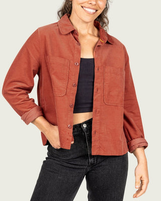 Marsh Wear Women's Cody Corduroy Long Sleeve Shirt - Etruscan Red
