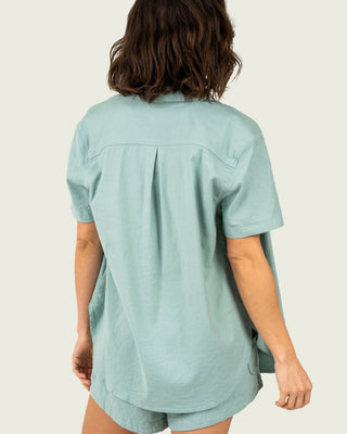 Marsh Wear Women's Lowtide Linen Short Sleeve Shirt - Agate