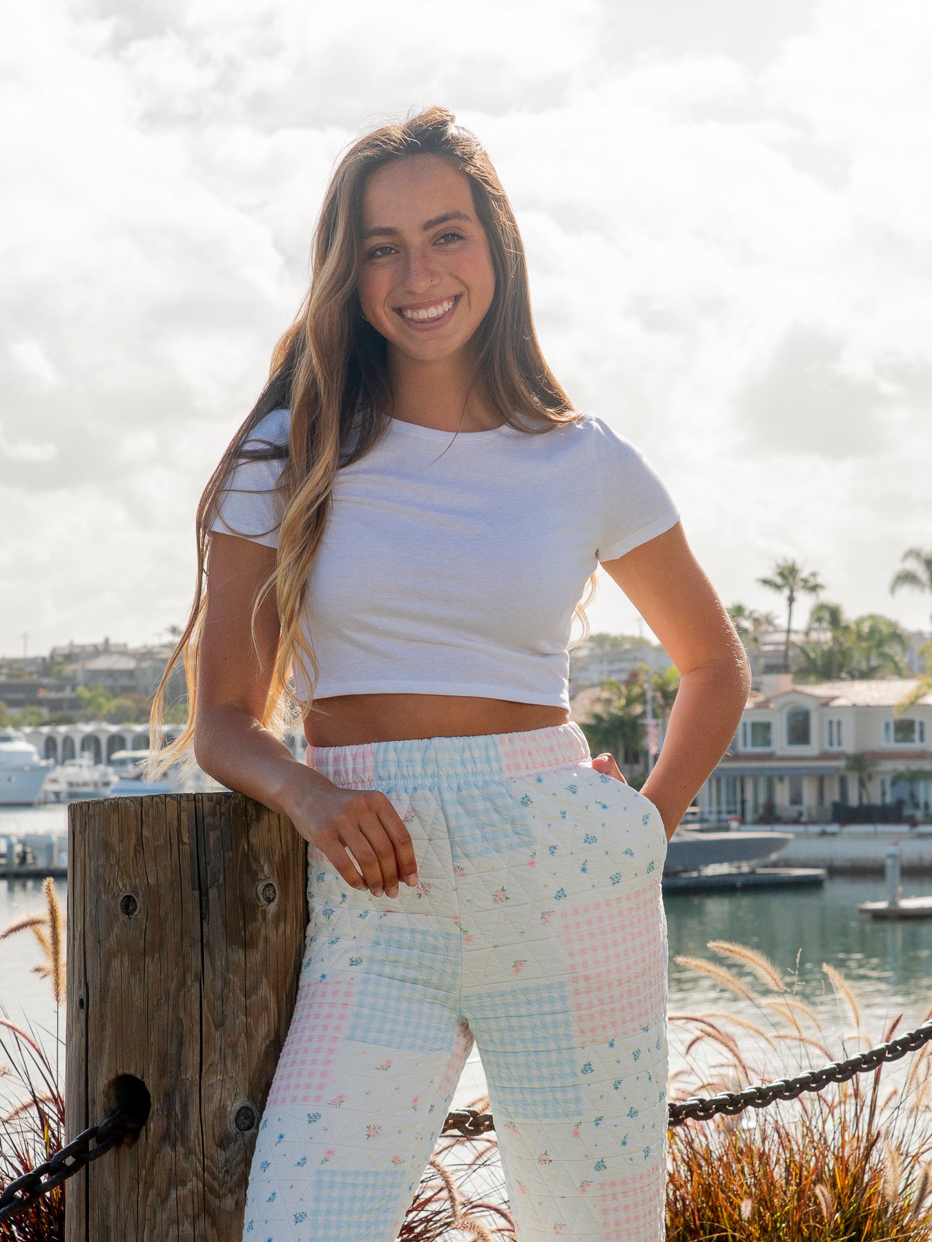Women's Quilted Wide Pant - Pastel