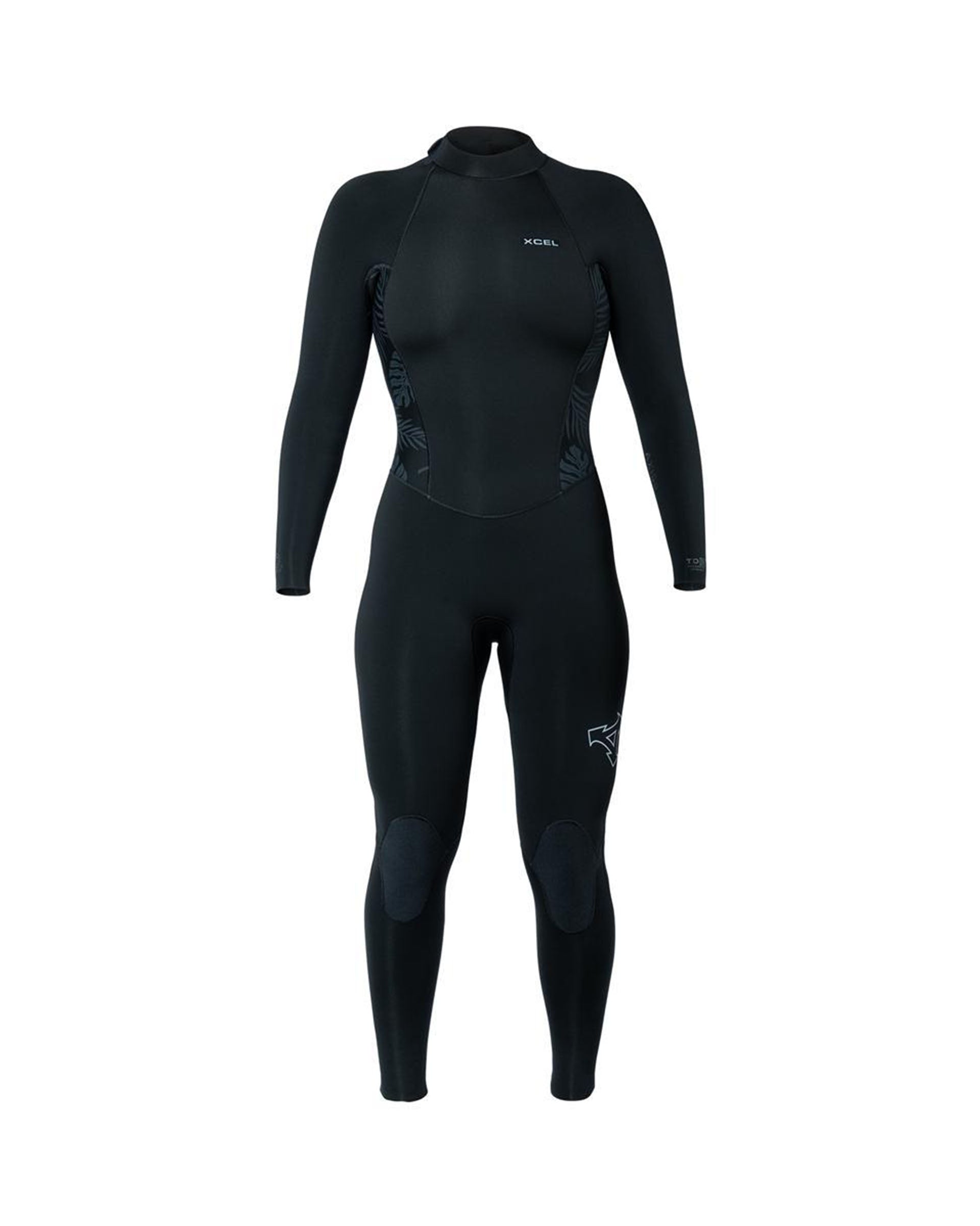 Xcel Women's Axis Back Zip Full Wetsuit 3/2mm - Black/Palm-Monstera Print
