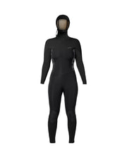 Xcel Women's Axis Hooded Full Wetsuit 5/4mm - Black/Palm-Monstera Print