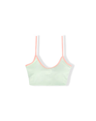 Youth Capri Ribbed Swim Set - Soft Coral/Mint