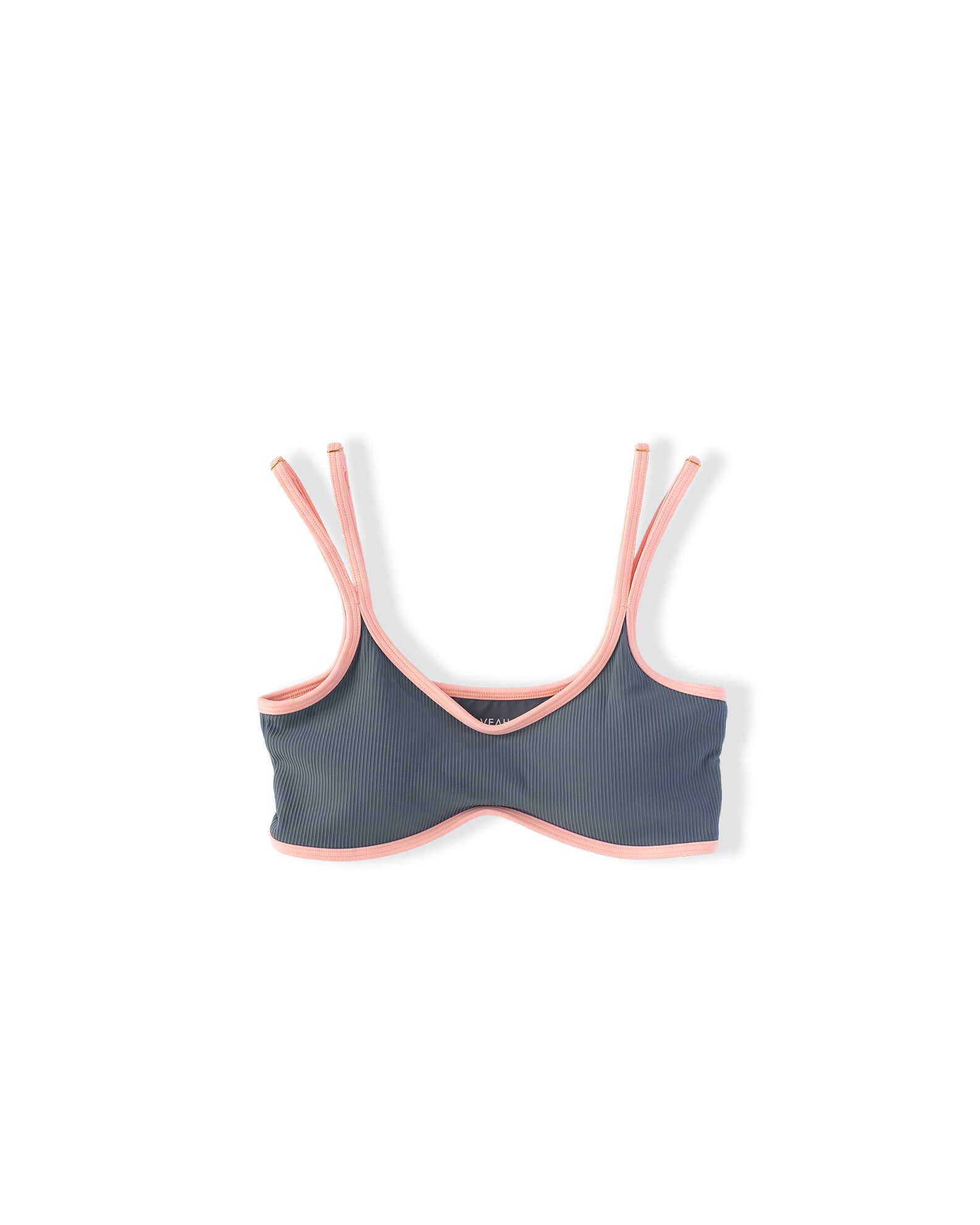 Youth Lola Ribbed Swim Top - Stormy/Ballet Slipper