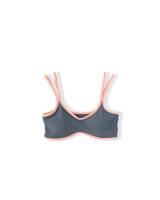 Youth Lola Ribbed Swim Set - Slate/Soft Coral