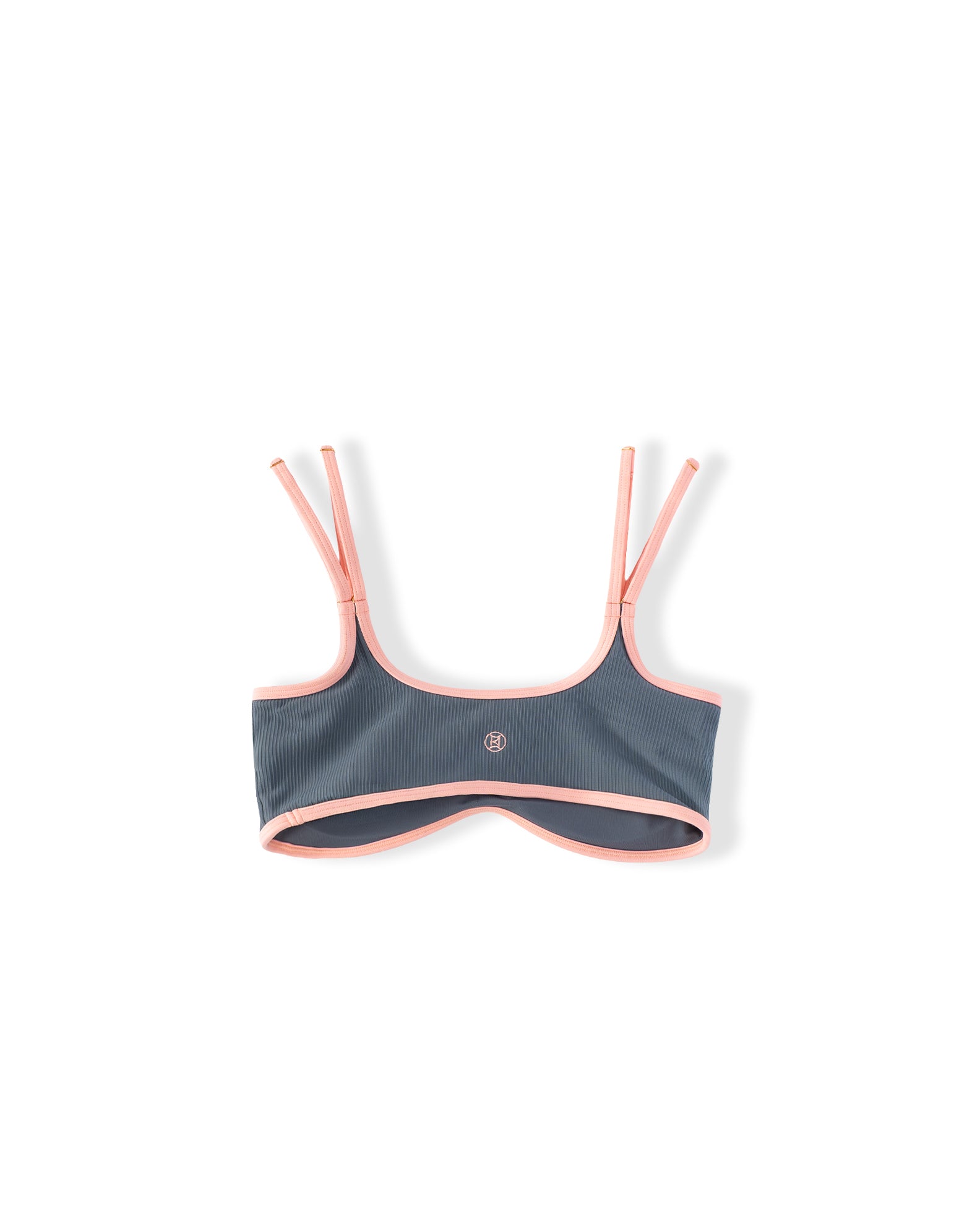 Youth Lola Ribbed Swim Top - Stormy/Ballet Slipper