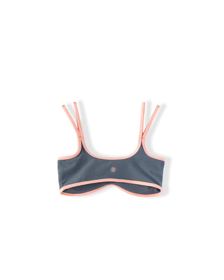 Youth Lola Ribbed Swim Set - Slate/Soft Coral