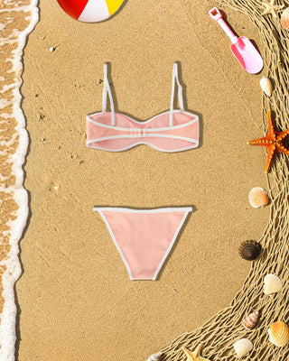 Youth Sydney Ribbed Swim Set - Soft Coral/Cloud