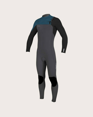 Youth Hyperfreak 3/2+ Chest Zip Fullsuit - Gunmetal/Black/Ultra Blue