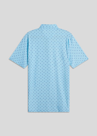 Jaspe teal classic fit polo shirt made with stretchy fabric, offering maximum freedom of movement.