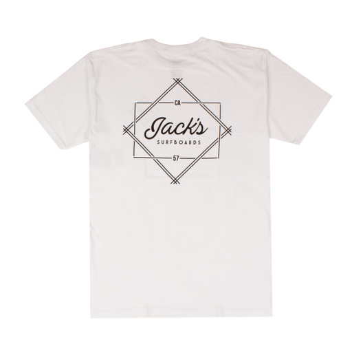 Jack's Surfboards Action Classic Fit Short Sleeve Tee Features: White