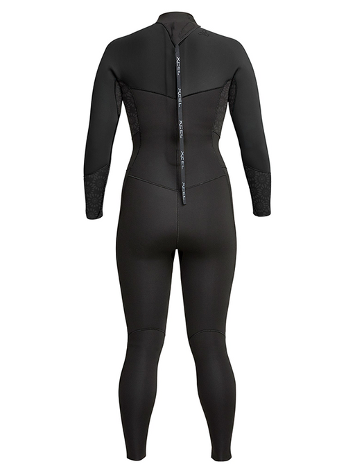 Women's Axis 3/2mm Back Zip Full Wetsuit-Black/ Black Flower