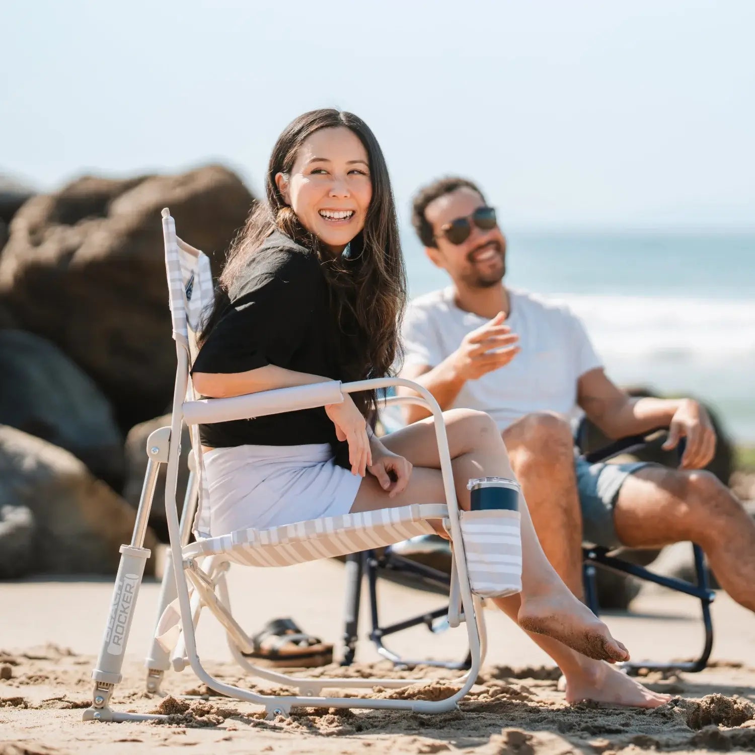 GCI Outdoor Beach Rocker™ Chair - Neutral Stripe
