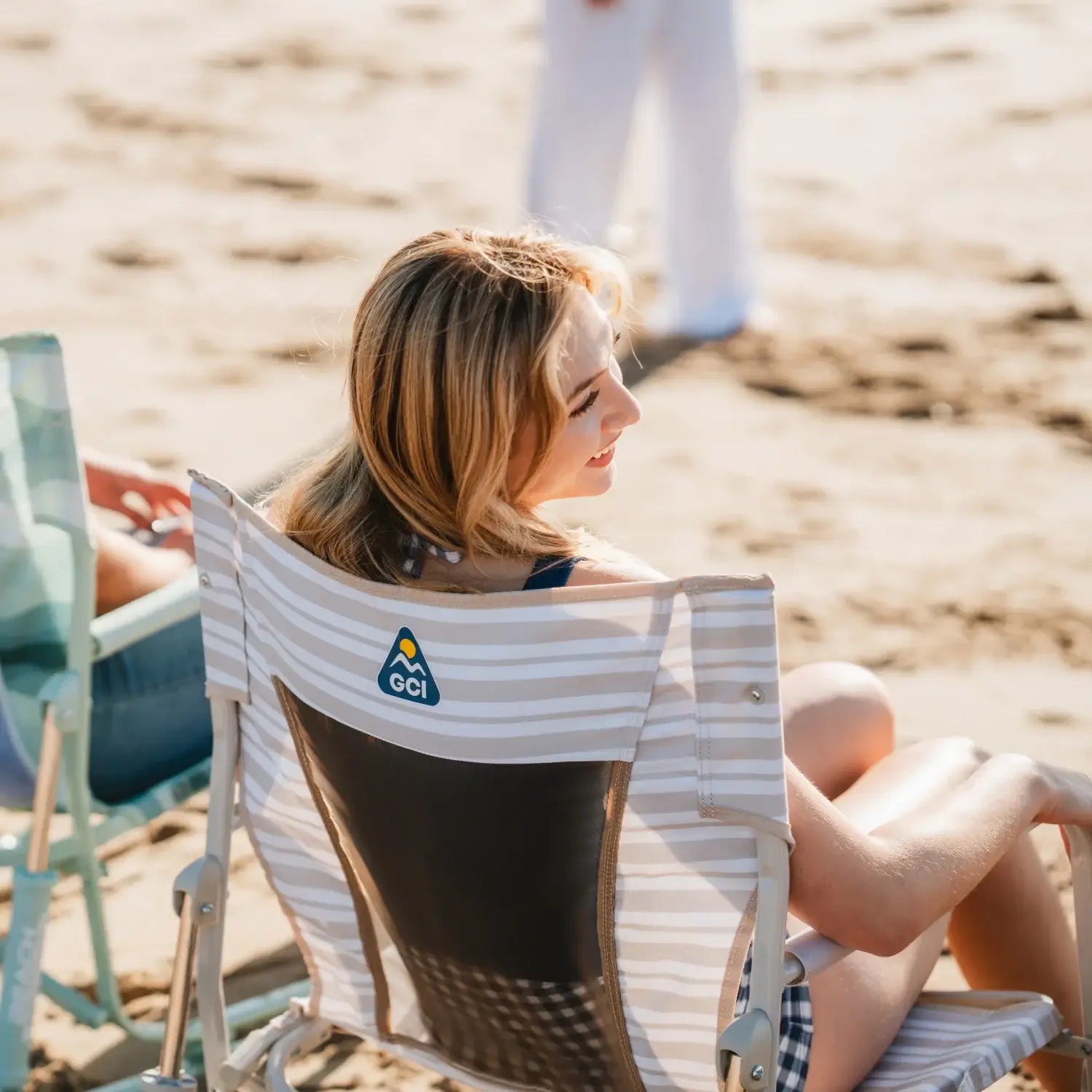 GCI Outdoor Beach Rocker™ Chair - Neutral Stripe