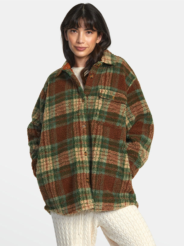 RVCA Women's Birdie Shacket Flannel Jacket