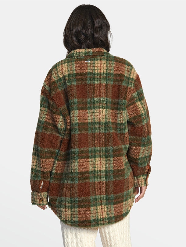 RVCA Women's Birdie Shacket Flannel Jacket