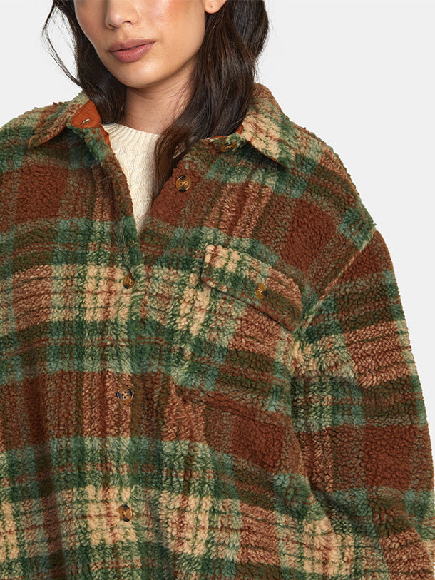 RVCA Women's Birdie Shacket Flannel Jacket