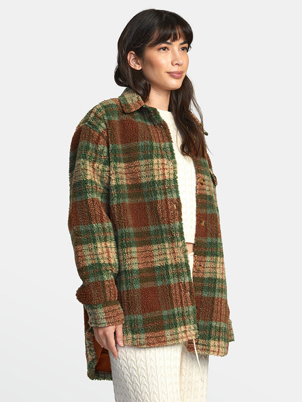 RVCA Women's Birdie Shacket Flannel Jacket